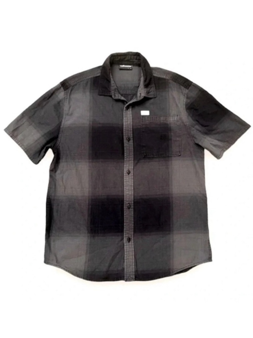 The Hundreds Camino “Shadow Plaid” Button Front Short Sleeve Men’s Shirt XL